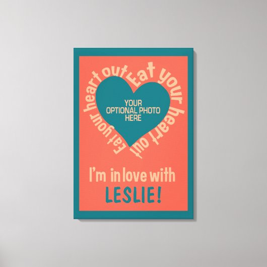 IHR HERZEN AUSFÜHREN - Foto und Name Leinwand (Vorderseite)