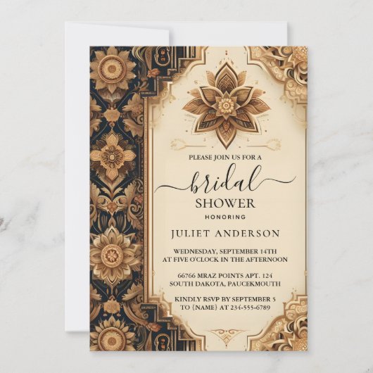 Ihr Hindi Henna Mehndi Indian Style Brautparty Einladung (Vorderseite)