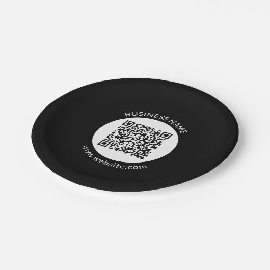 Ihr hochgeladener QR-Code | Bearbeiten von Text un Pappteller (Schrägansicht)