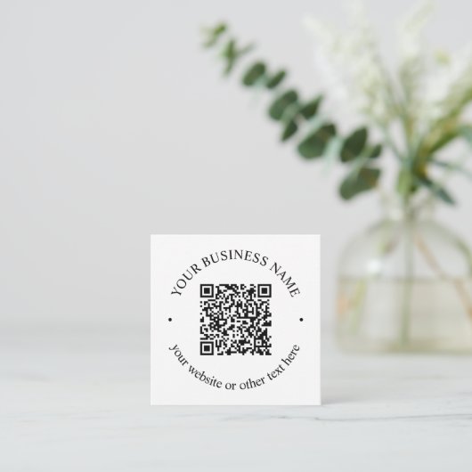 Ihr hochgeladener QR-Code Plus bearbeitbarer Circl Begleitkarte (Stehend Vorderseite)