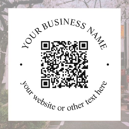 Ihr hochgeladener QR-Code Plus bearbeitbarer Circl Fensteraufkleber