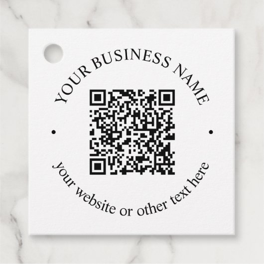 Ihr hochgeladener QR-Code Plus bearbeitbarer Circl Geschenkanhänger (Vorderseite)