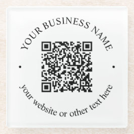 Ihr hochgeladener QR-Code Plus bearbeitbarer Circl Glasuntersetzer