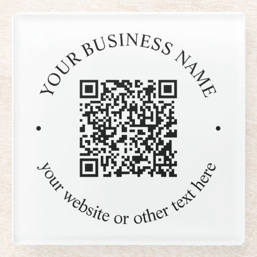 Ihr hochgeladener QR-Code Plus bearbeitbarer Circl Glasuntersetzer (Vorderseite)