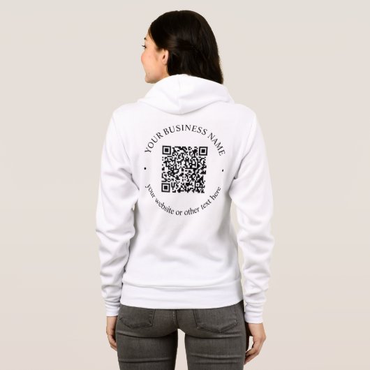 Ihr hochgeladener QR-Code Plus bearbeitbarer Circl Hoodie (Schwarz voll)