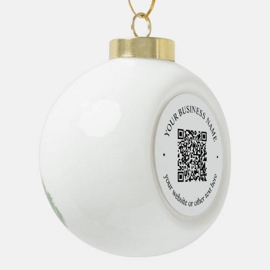 Ihr hochgeladener QR-Code Plus bearbeitbarer Circl Keramik Kugel-Ornament (Links)