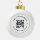 Ihr hochgeladener QR-Code Plus bearbeitbarer Circl Keramik Kugel-Ornament (Vorderseite)