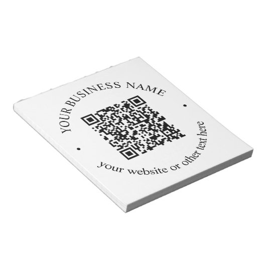 Ihr hochgeladener QR-Code Plus bearbeitbarer Circl Notizblock (angewinkelt)