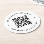 Ihr hochgeladener QR-Code Plus bearbeitbarer Circl Runder Pappuntersetzer (Angewinkelt)