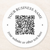 Ihr hochgeladener QR-Code Plus bearbeitbarer Circl Runder Pappuntersetzer (Vorderseite)