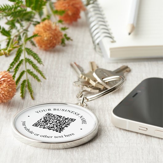 Ihr hochgeladener QR-Code Plus bearbeitbarer Circl Schlüsselanhänger (Seite)