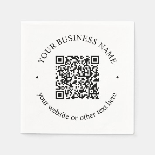 Ihr hochgeladener QR-Code Plus bearbeitbarer Circl Serviette (Vorderseite)