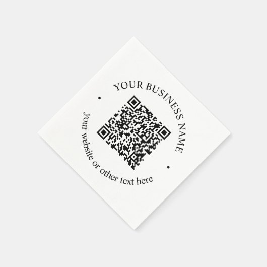Ihr hochgeladener QR-Code Plus bearbeitbarer Circl Serviette (Ecke)
