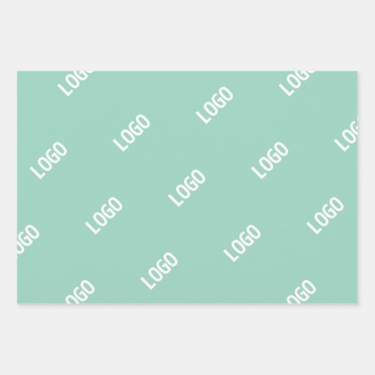 Ihr hochgeladenes Bild oder Logo | Helles Aquamari Geschenkpapier Set (Vorderseite 3)