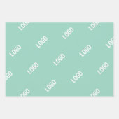 Ihr hochgeladenes Bild oder Logo | Helles Aquamari Geschenkpapier Set (Vorderseite 2)