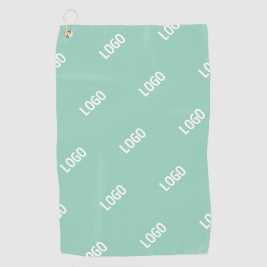 Ihr hochgeladenes Bild oder Logo | Helles Aquamari Golfhandtuch (Vorderseite)