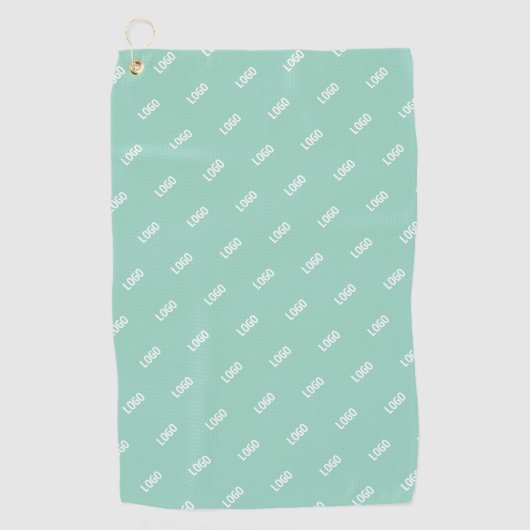 Ihr hochgeladenes Bild oder Logo | Helles Aquamari Golfhandtuch (Vorderseite)