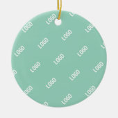 Ihr hochgeladenes Bild oder Logo | Helles Aquamari Keramik Ornament (Vorne)