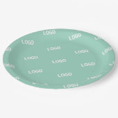 Ihr hochgeladenes Bild oder Logo | Helles Aquamari Pappteller (Schrägansicht)