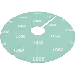 Ihr hochgeladenes Bild oder Logo | Helles Aquamari Polyester Weihnachtsbaumdecke