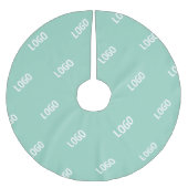 Ihr hochgeladenes Bild oder Logo | Helles Aquamari Polyester Weihnachtsbaumdecke (Vorderseite)