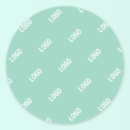 Ihr hochgeladenes Bild oder Logo | Helles Aquamari Runder Aufkleber
