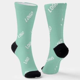 Ihr hochgeladenes Bild oder Logo | Helles Aquamari Socken