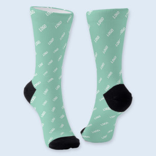 Ihr hochgeladenes Bild oder Logo Helles Aquamari Socken