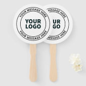 Ihr hochgeladenes Logo + bearbeitbarer Rundschreib Fächer (Vorne und Hinten)