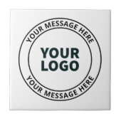 Ihr hochgeladenes Logo + bearbeitbarer Rundschreib Fliese (Vorderseite)
