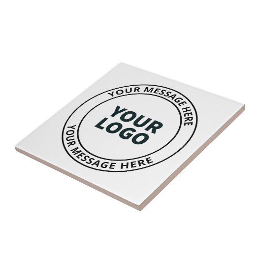 Ihr hochgeladenes Logo + bearbeitbarer Rundschreib Fliese (Seite)