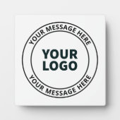 Ihr hochgeladenes Logo + bearbeitbarer Rundschreib Fotoplatte (Vorderseite)