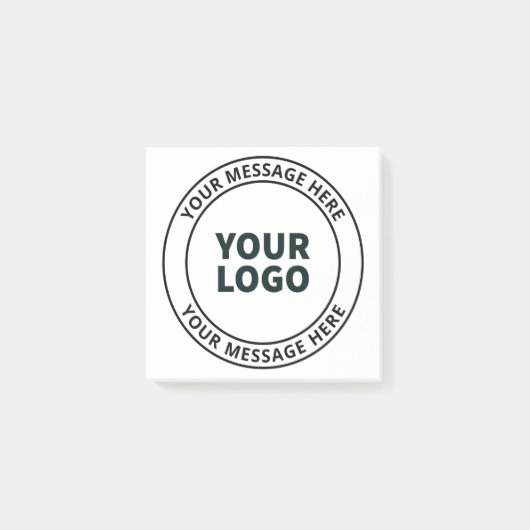 Ihr hochgeladenes Logo + bearbeitbarer Rundschreib Post-it Klebezettel (Vorderseite)