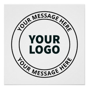 Ihr hochgeladenes Logo + bearbeitbarer Rundschreib Poster