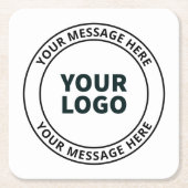 Ihr hochgeladenes Logo + bearbeitbarer Rundschreib Rechteckiger Pappuntersetzer (Vorderseite)