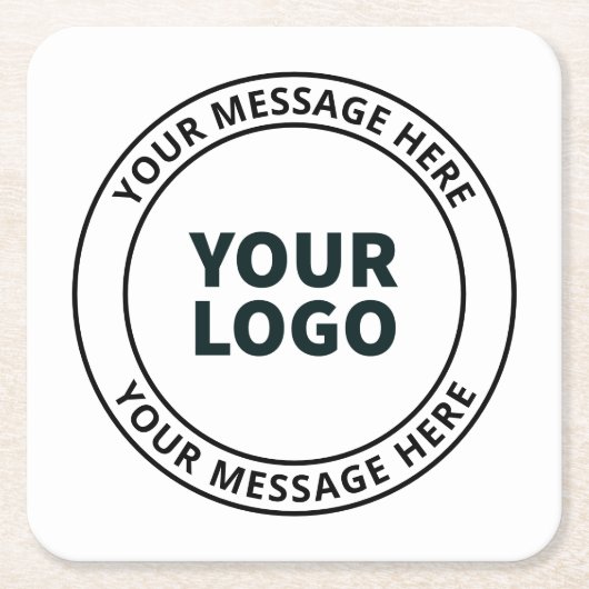 Ihr hochgeladenes Logo + bearbeitbarer Rundschreib Rechteckiger Pappuntersetzer (Vorderseite)
