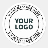 Ihr hochgeladenes Logo + bearbeitbarer Rundschreib Runder Aufkleber (Vorderseite)
