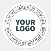 Ihr hochgeladenes Logo + bearbeitbarer Rundschreib Runder Aufkleber (Vorderseite)