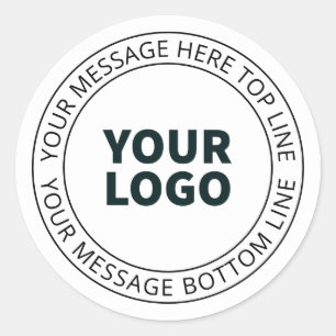 Ihr hochgeladenes Logo + bearbeitbarer Rundschreib Runder Aufkleber