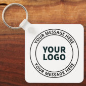 Ihr hochgeladenes Logo + bearbeitbarer Rundschreib Schlüsselanhänger (Vorderseite)