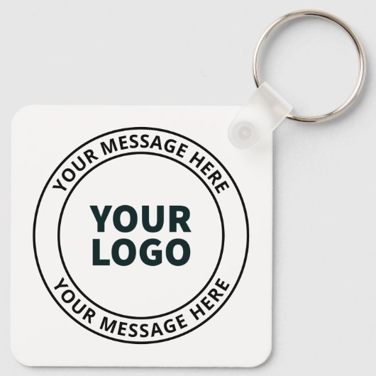Ihr hochgeladenes Logo + bearbeitbarer Rundschreib Schlüsselanhänger (Rückseite)