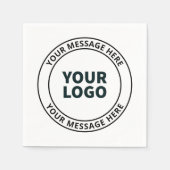 Ihr hochgeladenes Logo + bearbeitbarer Rundschreib Serviette (Vorderseite)