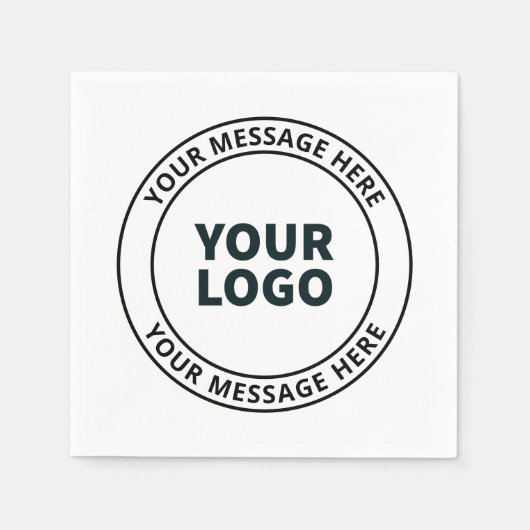 Ihr hochgeladenes Logo + bearbeitbarer Rundschreib Serviette (Vorderseite)