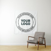 Ihr hochgeladenes Logo + bearbeitbarer Rundschreib Wandteppich (Beispiel)