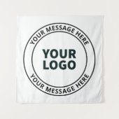 Ihr hochgeladenes Logo + bearbeitbarer Rundschreib Wandteppich (Vorderseite)