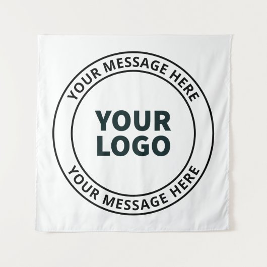 Ihr hochgeladenes Logo + bearbeitbarer Rundschreib Wandteppich (Vorderseite)