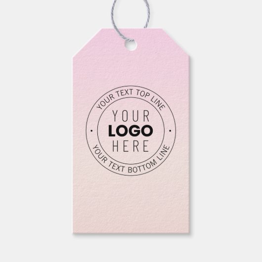 Ihr hochgeladenes Logo | Editierbarer Circle Text Geschenkanhänger (Vorderseite)