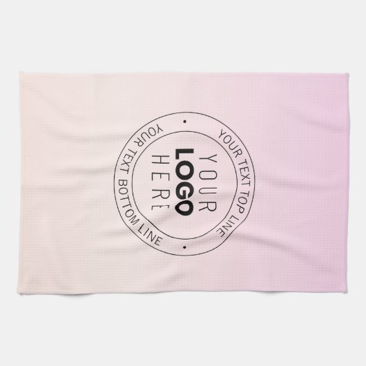 Ihr hochgeladenes Logo | Editierbarer Circle Text Geschirrtuch (Horizontal)