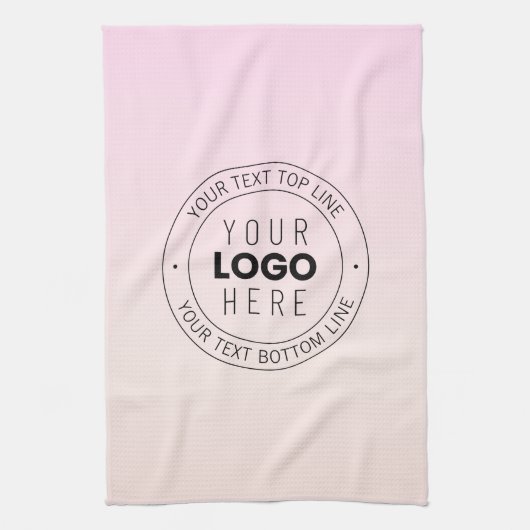 Ihr hochgeladenes Logo | Editierbarer Circle Text Geschirrtuch (Vertikal)