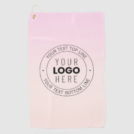 Ihr hochgeladenes Logo | Editierbarer Circle Text Golfhandtuch